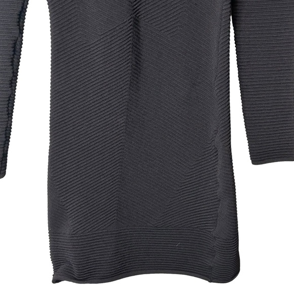 Torn by Ronny Kobo Black Body Con Mini Dress Chevron Knit Size Medium - Picture 5 of 13